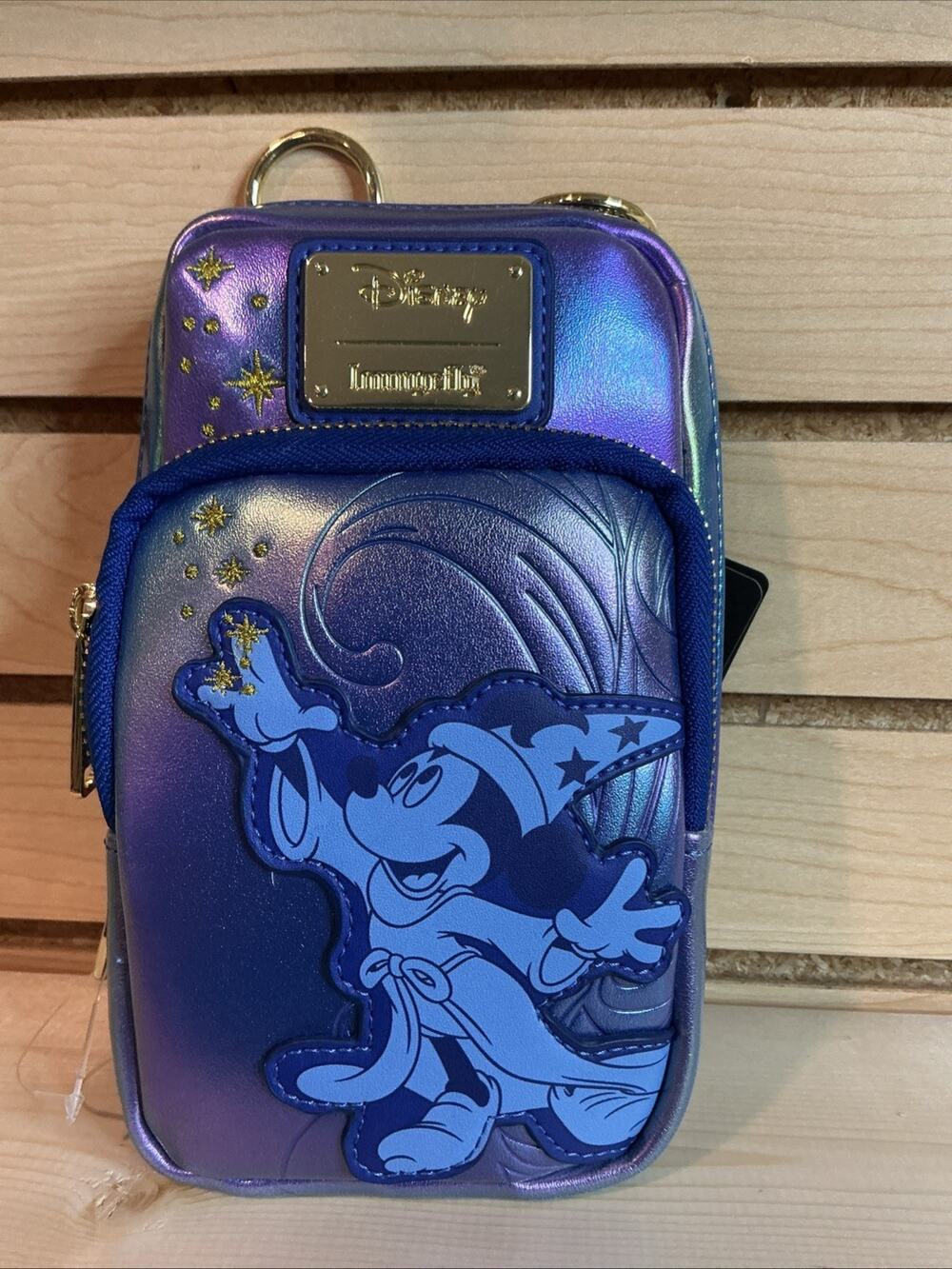 Loungefly Disney Fantasia Sorcerer Mickey Cell Phone Crossbody Bag & Coin Purse